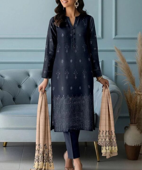 Bareeze Embroidered 3-Piece Un-Stiched Suit