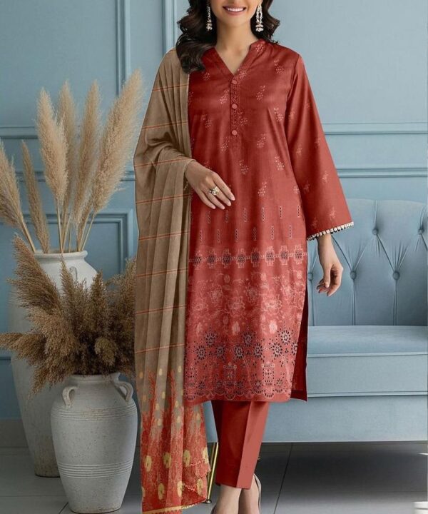 Bareeze Embroidered 3-Piece Un-Stiched Suit