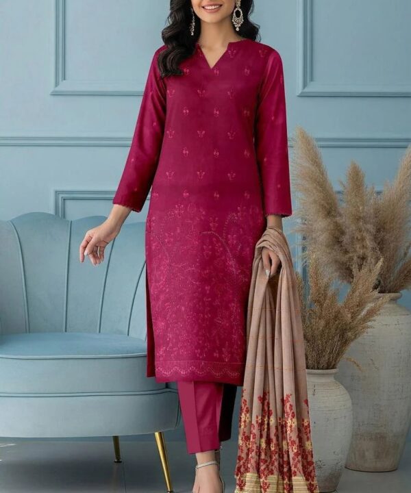 Bareeze Embroidered 3-Piece Un-Stiched Suit