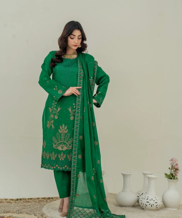 Nazakat Embroidered 3-Piece Un-Stiched Suit