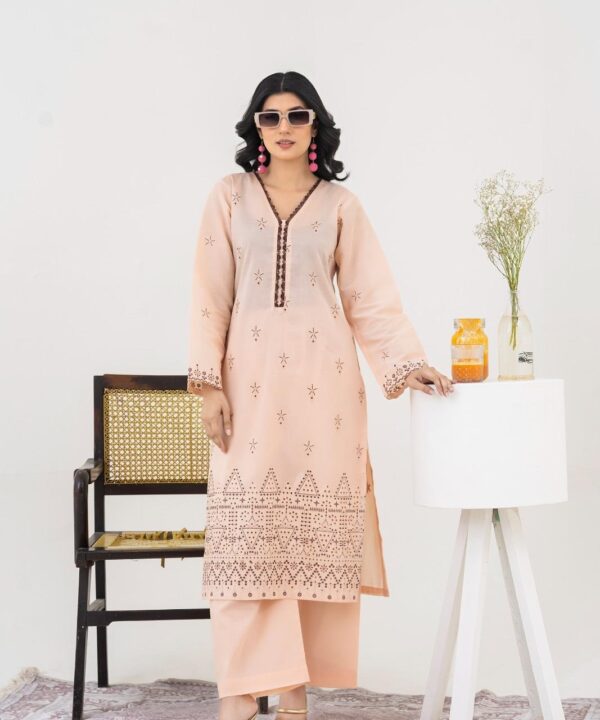 Cross Stich 2-Piece Un-Stiched Suit