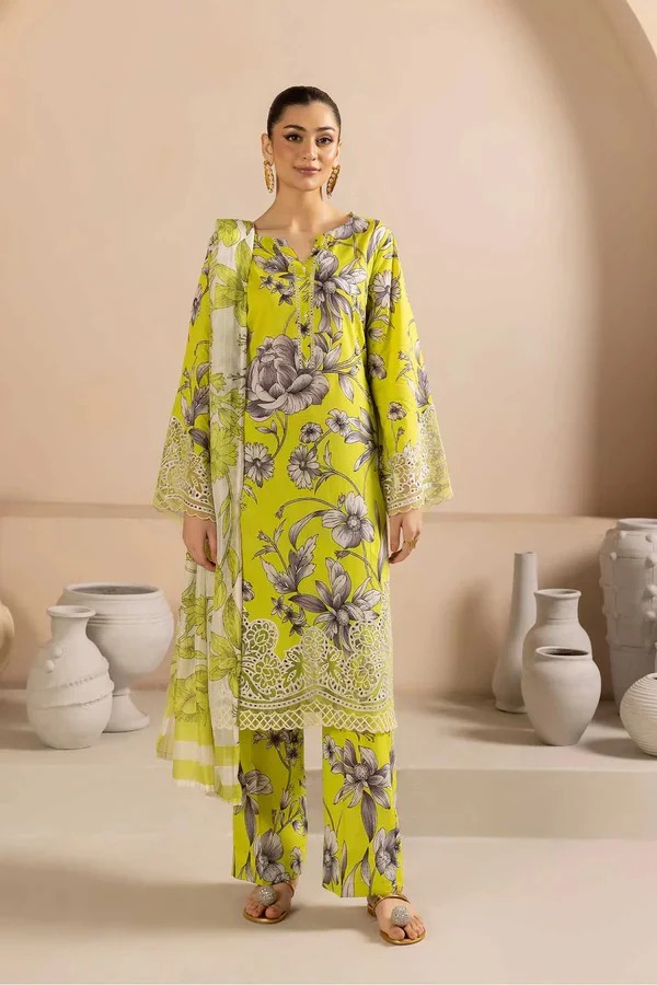 Adan's Libas Digital Lawn 3-Piece Un-Stiched