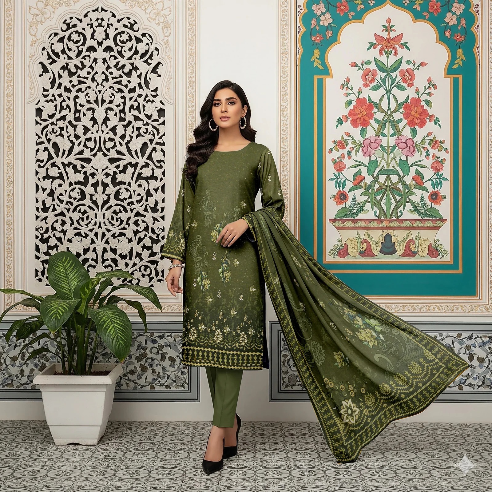 Iznik Digital Printed Lawn 3-Piece Un-Stiched