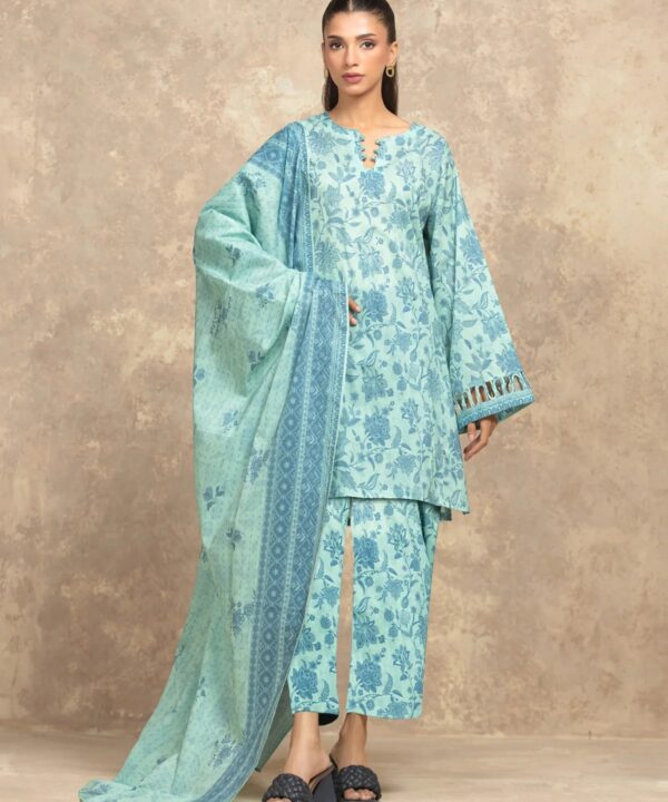 Edenrobe Digital Lawn 3-Piece Un-Stiched