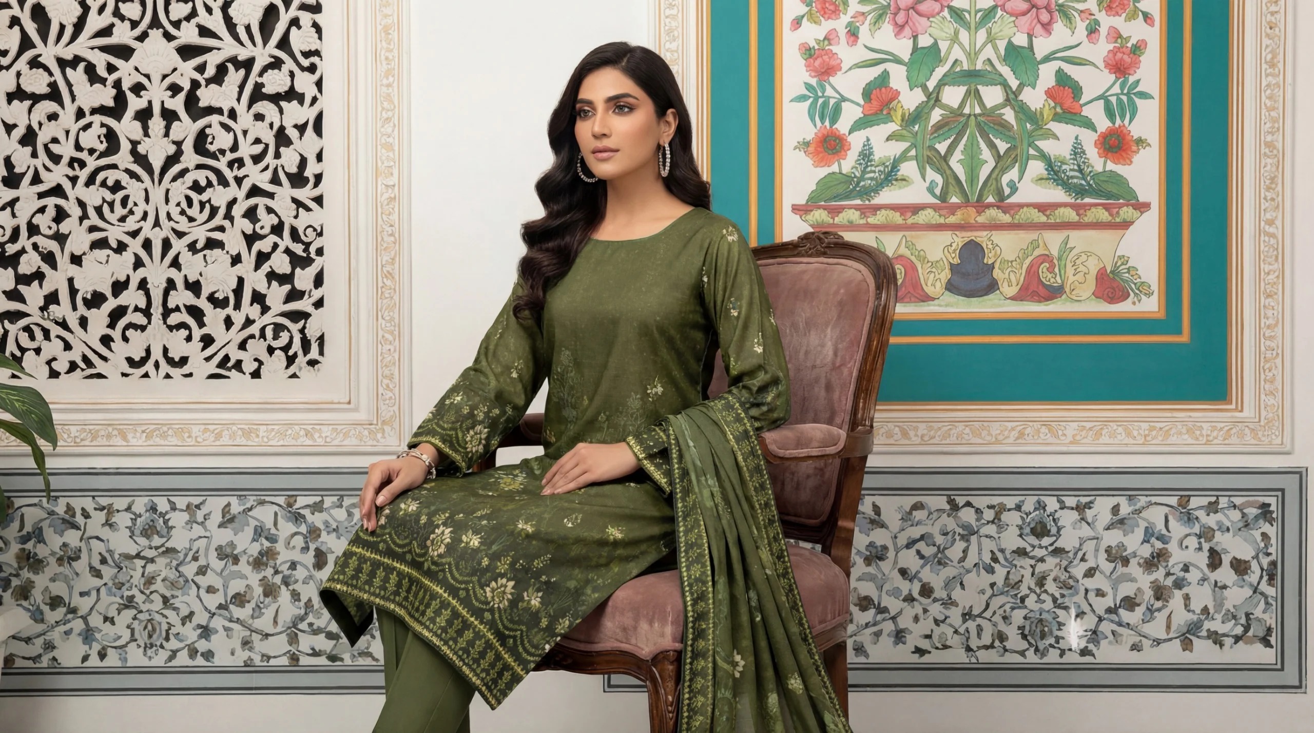 Iznik Digital Printed Lawn 3-Piece Un-Stiched - Image 2