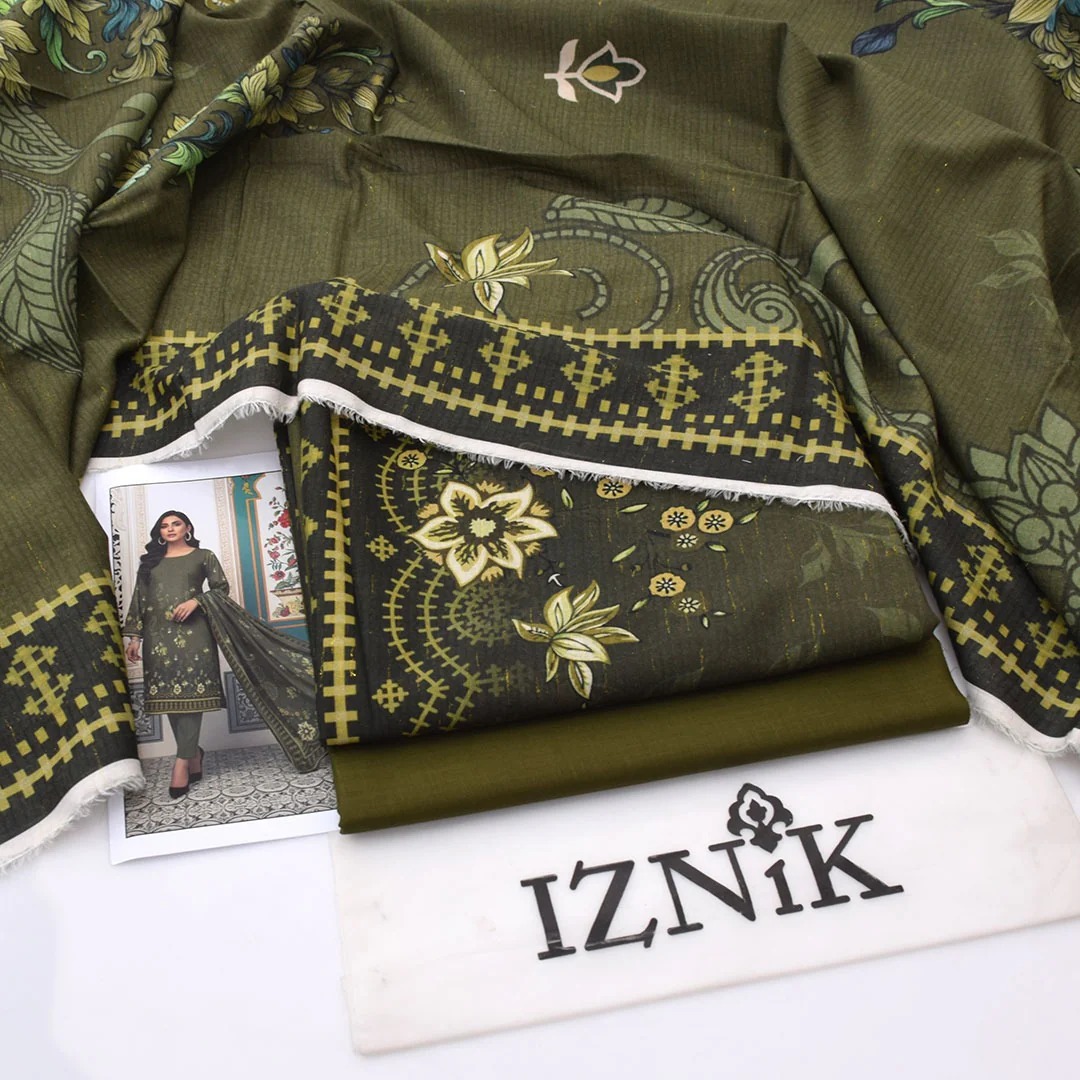 Iznik Digital Printed Lawn 3-Piece Un-Stiched - Image 3